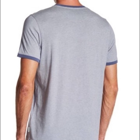 TED BAKER Men's Green/White Micro Pattern Chest Pocket Hicks Tee sz TB 6/US XL - Picture 4 of 8